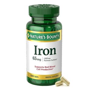 Nature's Bounty Iron Dietary Supplement 65 Mg With 325 Mg Ferrous Sulfate - 100 Tablets